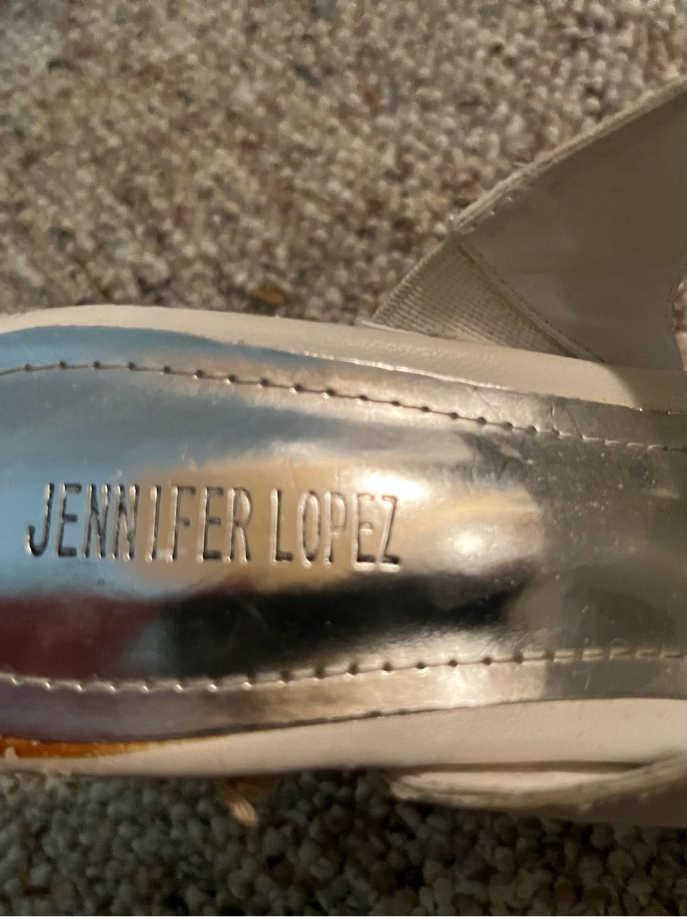 Jennifer Lopez White and Silver Women's Heeled Sandals